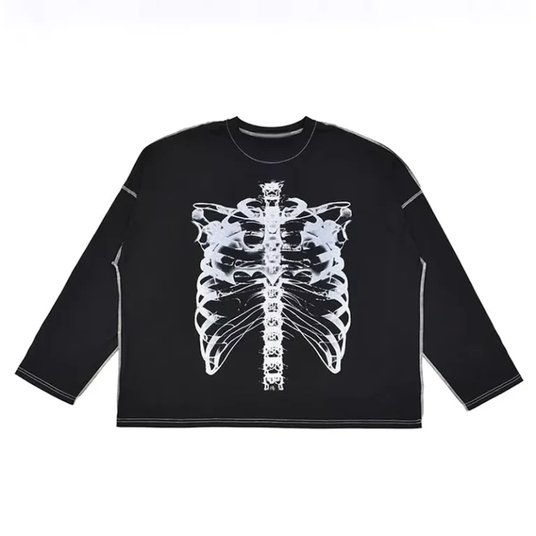CHINEE-Long-Sleeved-Round-Neck-Tee-White-Black-Colors-Premium-T-Shirt-with-Cartoon-Design-Pictures-Custom-Big-Size-Tshirt