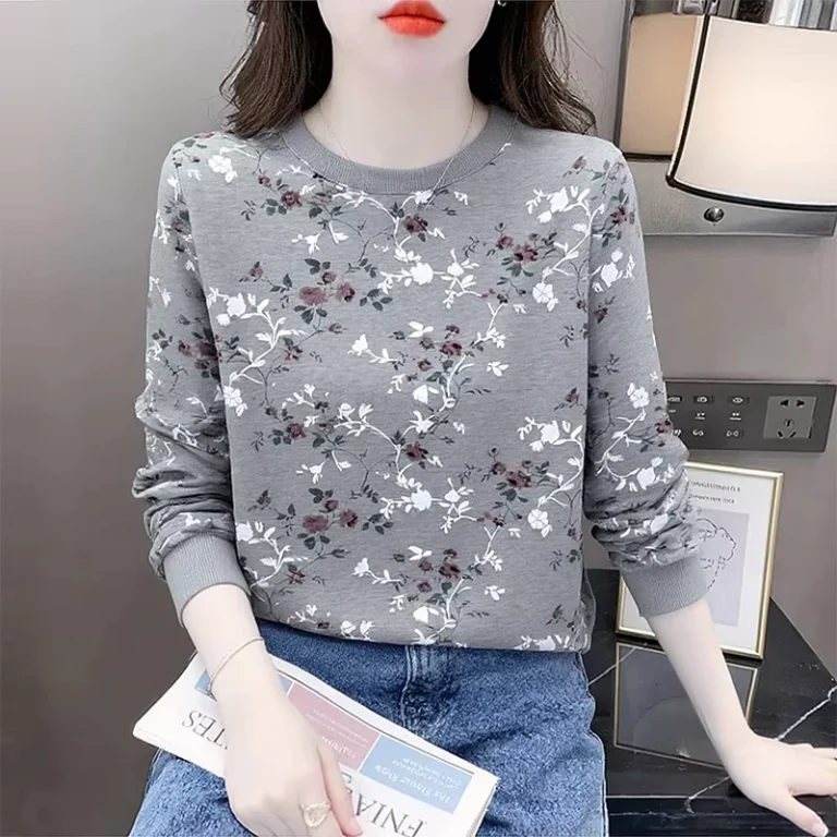 CHINEE-Long-Sleeved-Womens-T-shirt-with-Western-Style-Loose-and-Versatile-Fashionable-and-Good-looking-of-Clothes