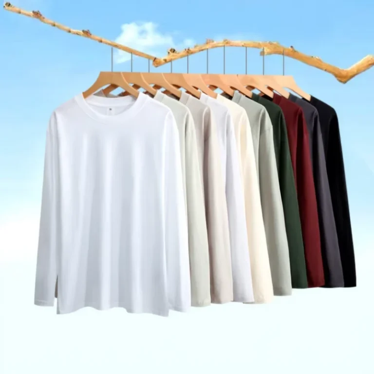 CHINEE-Long-sleeved-Shirt-230g-Cotton-Loose-Round-Neck-Long-sleeved-T-shirt-Mens-and-Womens-Spring-Shirt
