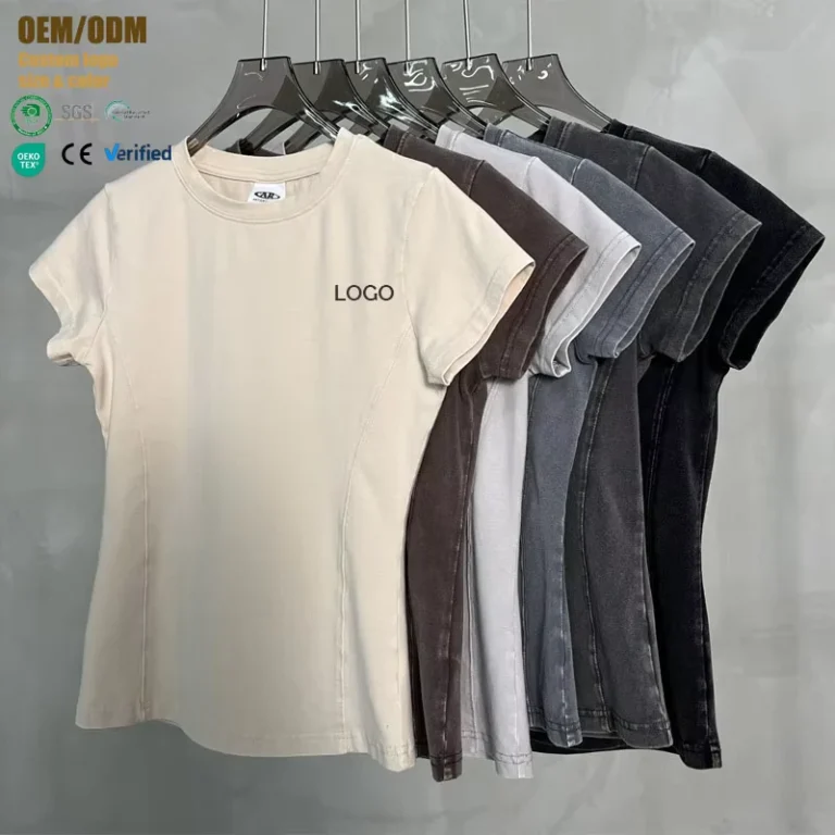 CHINEE-Long-staple-Cotton-Knitted-Washed-Stir-fried-Solid-Vintage-Slim-fit-Short-sleeved-T-shirt-Women-Summer-t-Shirts