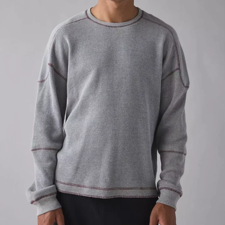 CHINEE-Luxury-OEM-LOGO-Printing-Heavy-Weight-Soft-Waffle-Fabric-Thermal-Tee-Crew-Neck-Long-Sleeves-T-shirt-for-Men