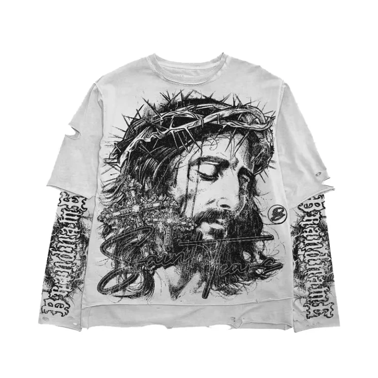 CHINEE-Manga-Larga-Para-Hombre-Double-Layer-Long-Sleeve-Men-100-Cotton-Knitted-Oversized-Loose-Fit-Streetwear-T-shirt-360g-Letter