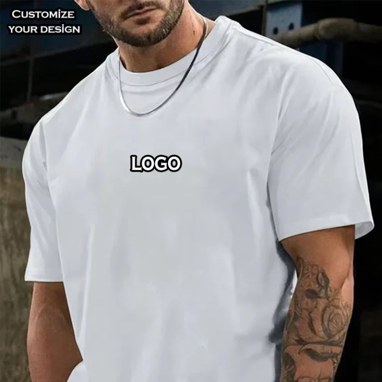 CHINEE-Manufacturer-Custom-OEM-Oversized-220-Gsm-Cotton-T-Shirt-for-Men-O-Neck-With-Embroidery-Printing-Logo-Blank-T-Shirt