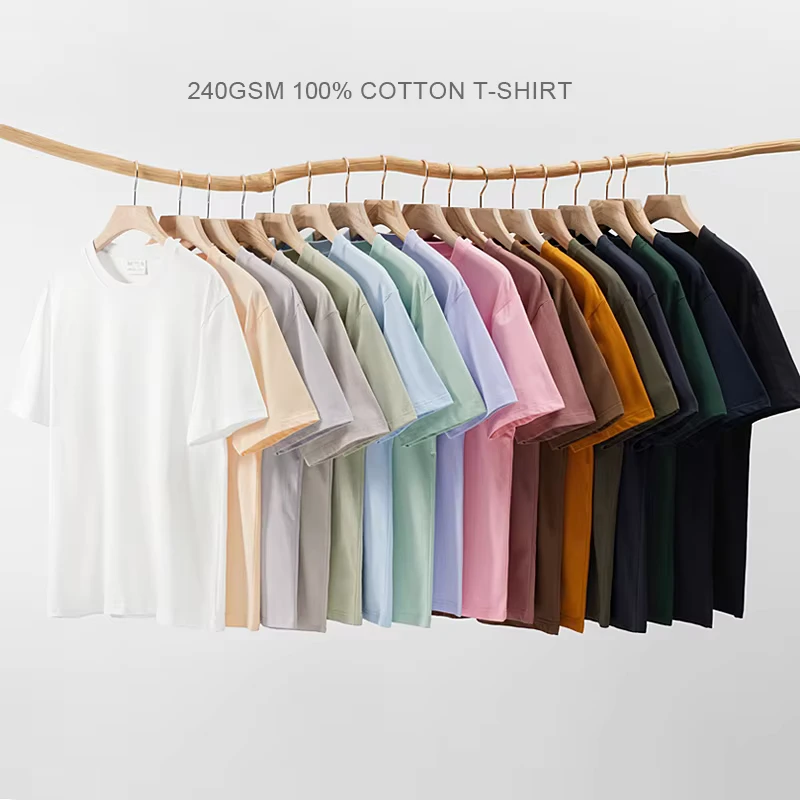 CHINEE-Manufacturer-DTG-DTF-100-Cotton-Tshirt-Premium-High-Quality-Soft-240gsm-Cotton-Short-Sleeve-T-Shirts-for-Men-Women