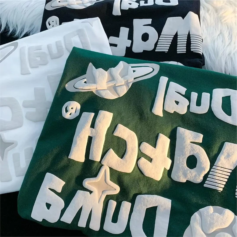 CHINEE-Manufacturers-High-Quality-Cotton-T-Shirt-Mutil-Color-3D-for-Puff-Print-Blank-Oversized-T-Shirt