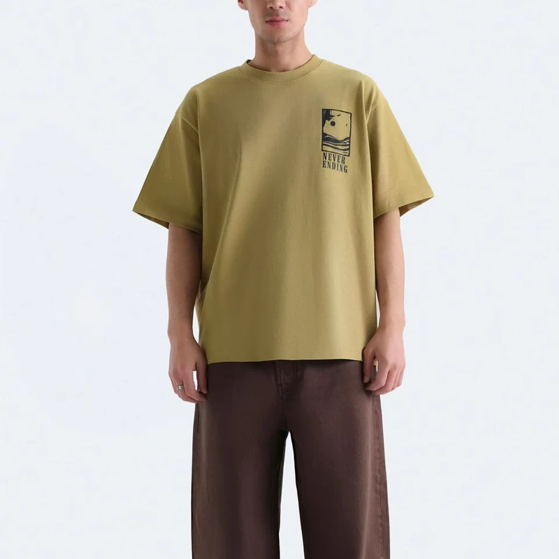 CHINEE-Men-Oversized-Crew-Neck-Short-Sleeve-Loose-Fit-Casual-Streetwear-T-Shirt-Premium-Cotton-Fleece-Anti-Wrinkle-Quick-Dry-Breathable