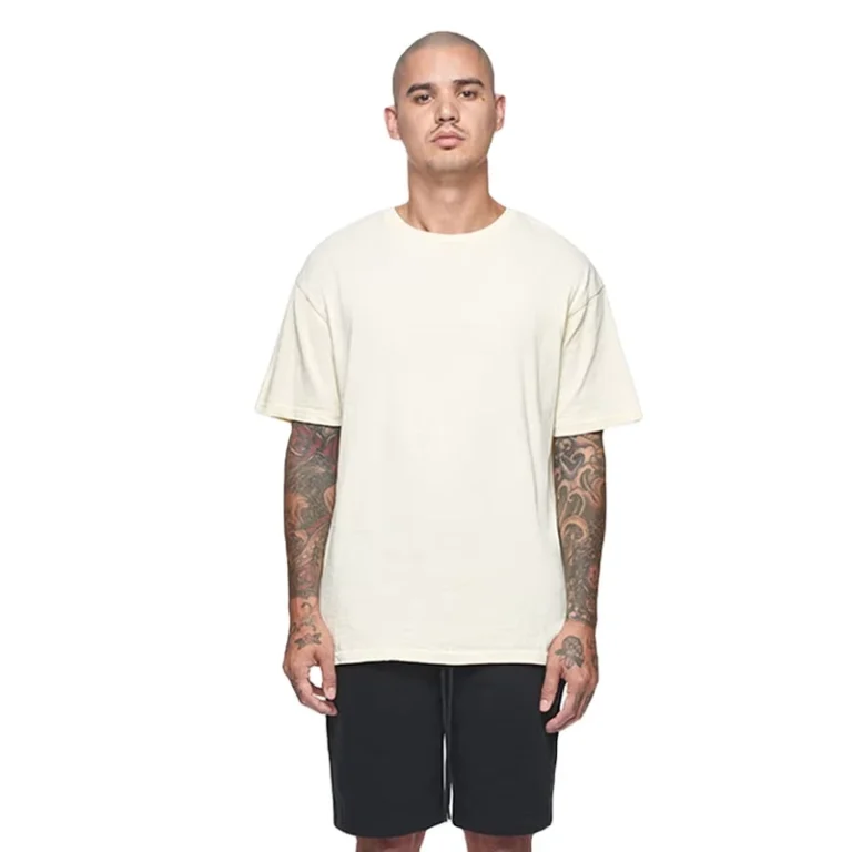 CHINEE-Men-Regular-Fit-Crew-Neck-Streetwear-T-Shirt-for-White-Solid-Color-100-Cotton-Fleece-Breathable-220g-Heavyweight