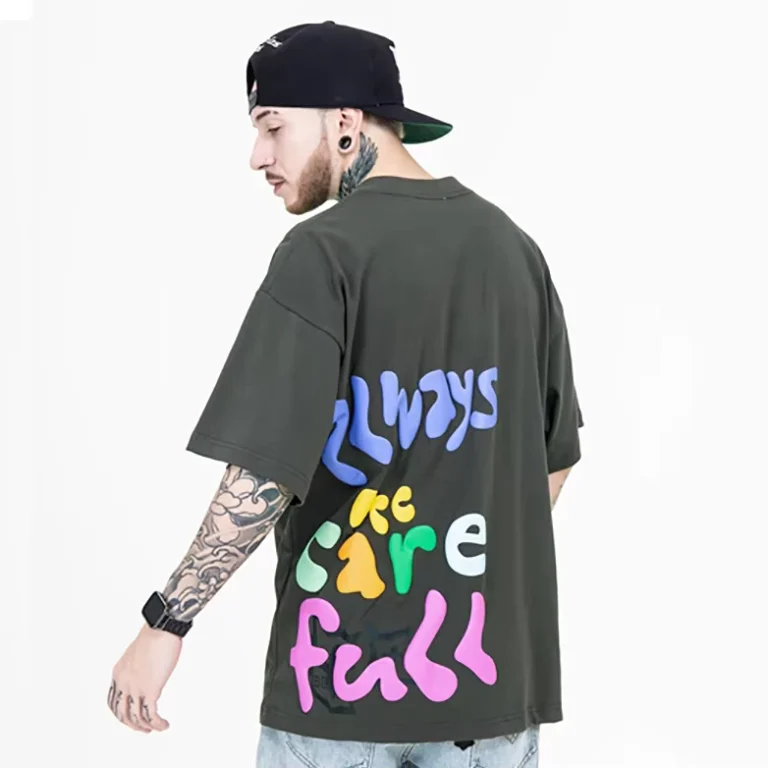 CHINEE-Men-Streetwear-Cartoon-100-Cotton-Foam-Print-Oversized-T-shirt-Custom-Embroidery-Puff-Print-Graphic-Tshirt