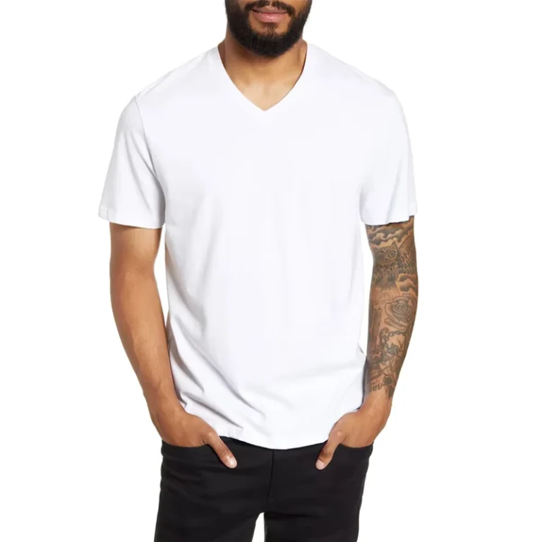 CHINEE-Men-V-Neck-T-Shirt-Solid-Anti-wrinkle-Quick-Dry-Eco-Friendly-Breathable-100-Cotton-Short-Sleeve-Custom-Color-Custom-Logo-High