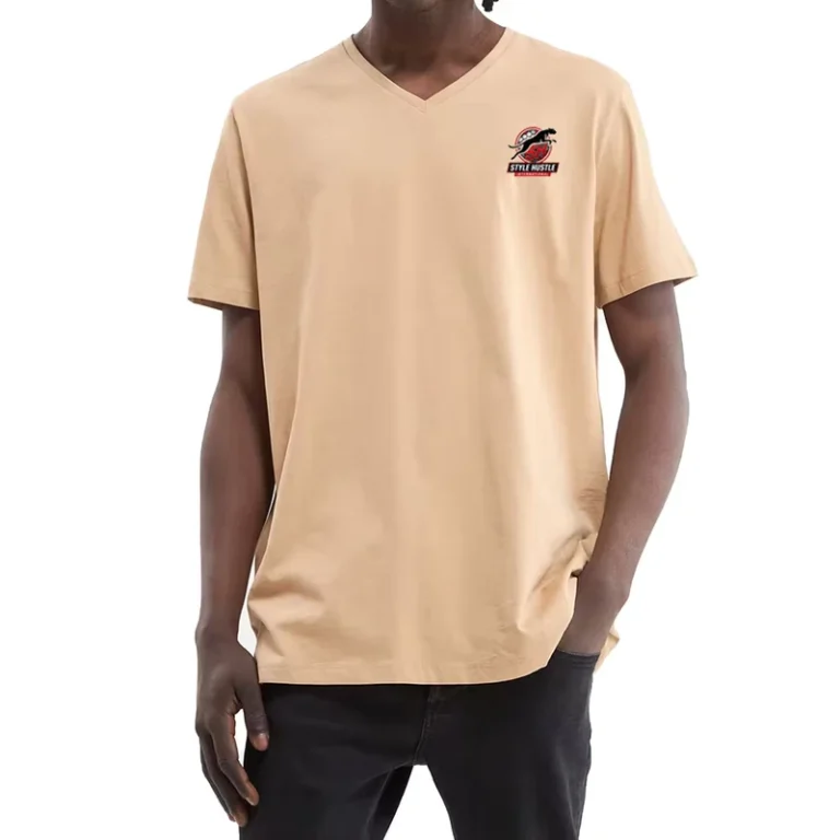 CHINEE-Men-V-Neck-T-Shirts-Summer-Casual-Breathable-For-Men