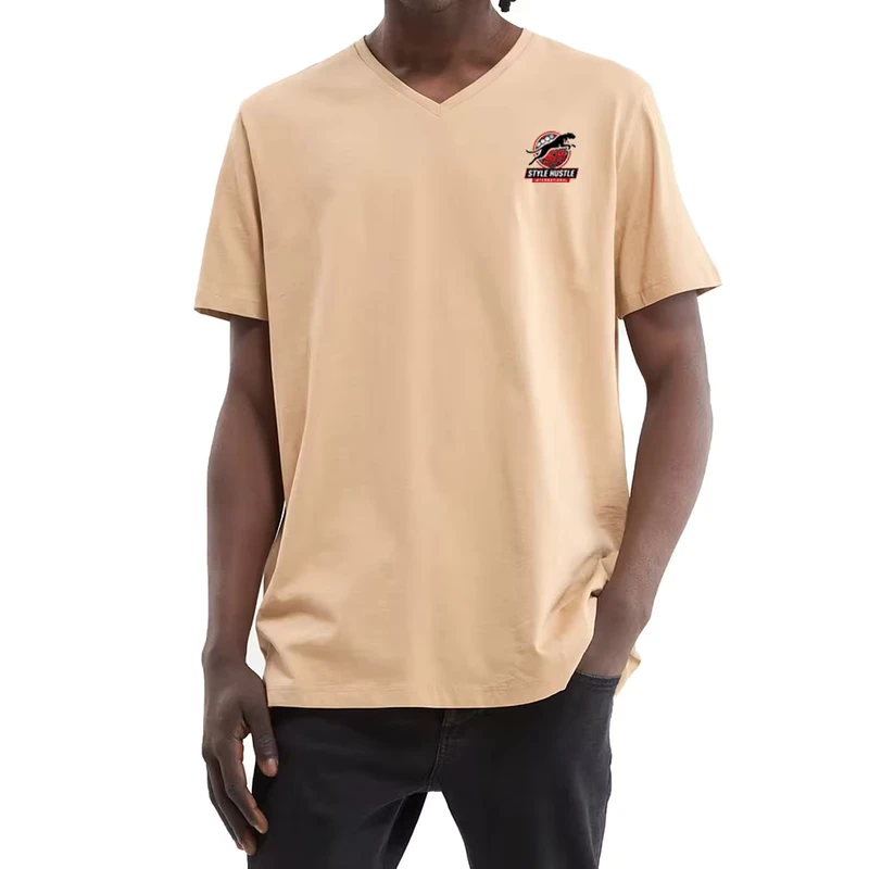 CHINEE-Men-V-Neck-T-Shirts-Summer-Casual-Breathable-For-Men