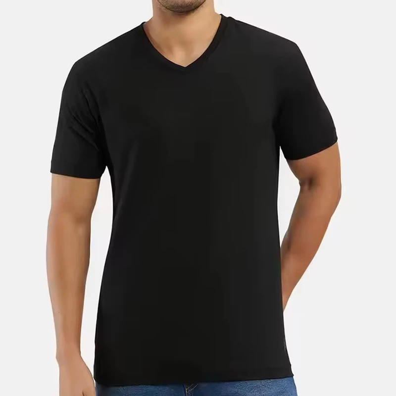 CHINEE-Men-V-Neck-T-shirt-Clothing-Manufacturer-Custom-Brand-Your-Logo-Puff-Print-T-Shirt-for-Men