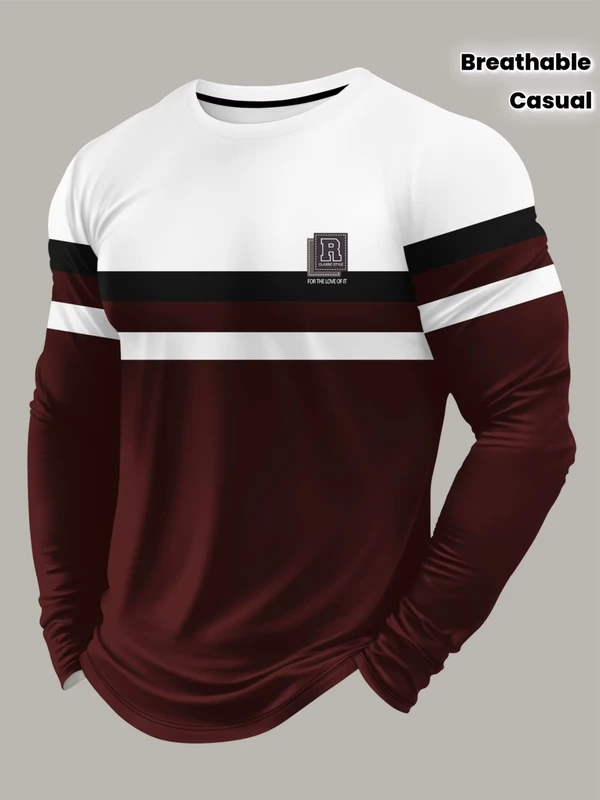 CHINEE-MenS-3D-Print-Long-Sleeve-T-Shirt-100-Polyester-Breathable-Quick-Dry-Casual-Sporty-Design-Geometric-Pattern-Regular-Fit-V-neck