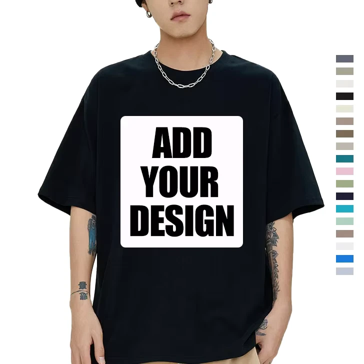 CHINEE-Mens-100-Cotton-Oversized-T-Shirt-Custom-LOGO-High-Quality-Desgin-tshirt-Blank-Drop-Shoulder-Puff-Print-Bulk-T-shirt-for-Men