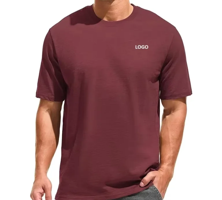 CHINEE-Mens-100-Cotton-T-Shirt-Crew-Neck-Short-Sleeve-Knitted-Tee-Solid-Casual-Wear-Custom-Logo