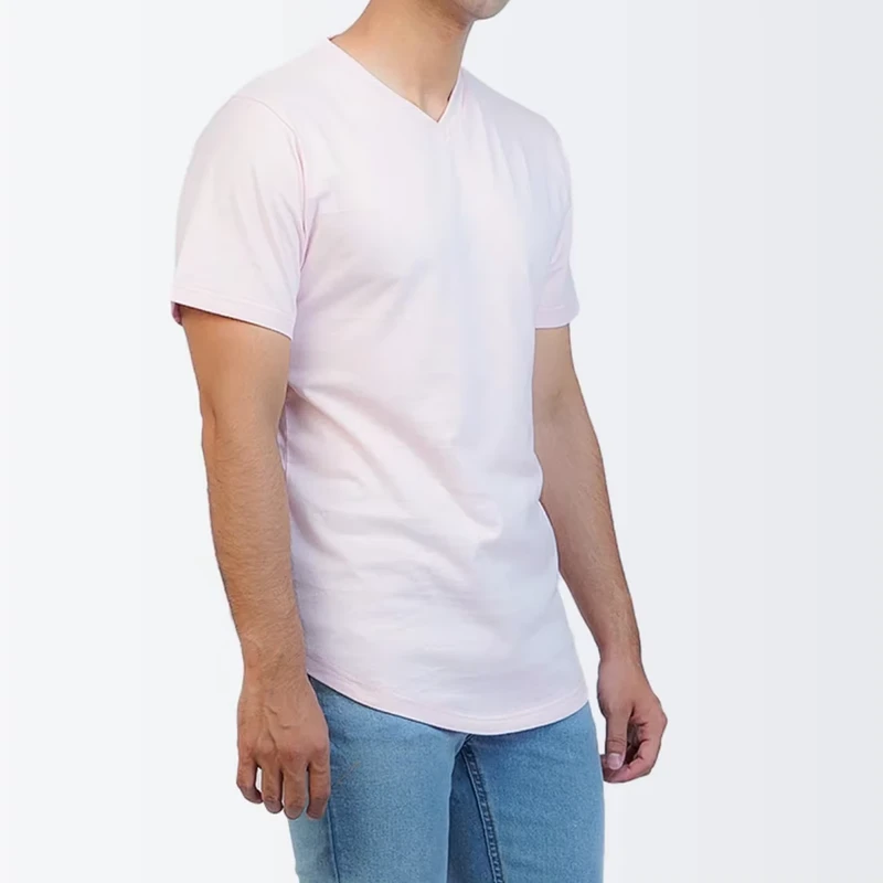 CHINEE-Mens-100-Cotton-V-Neck-T-Shirt-High-Quality-Fashion-Wear-Customized-Printing-High-Street-Style-Quick-Dry