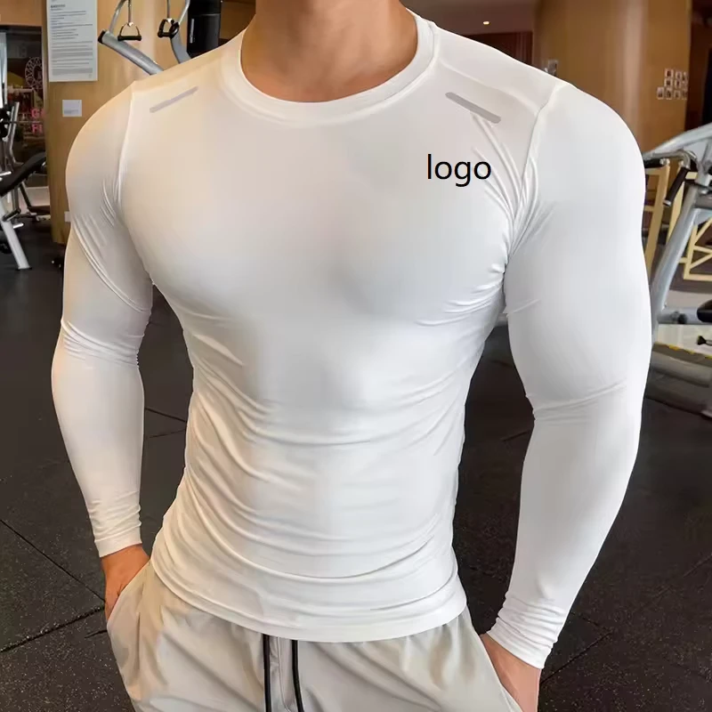 CHINEE-Mens-100-poly-Long-Sleeve-Gym-T-Shirt-Custom-Thermal-Sublimation-Double-Layer-Solid-Pattern-Autumn-Plain-Dyed-Blank-for-Men