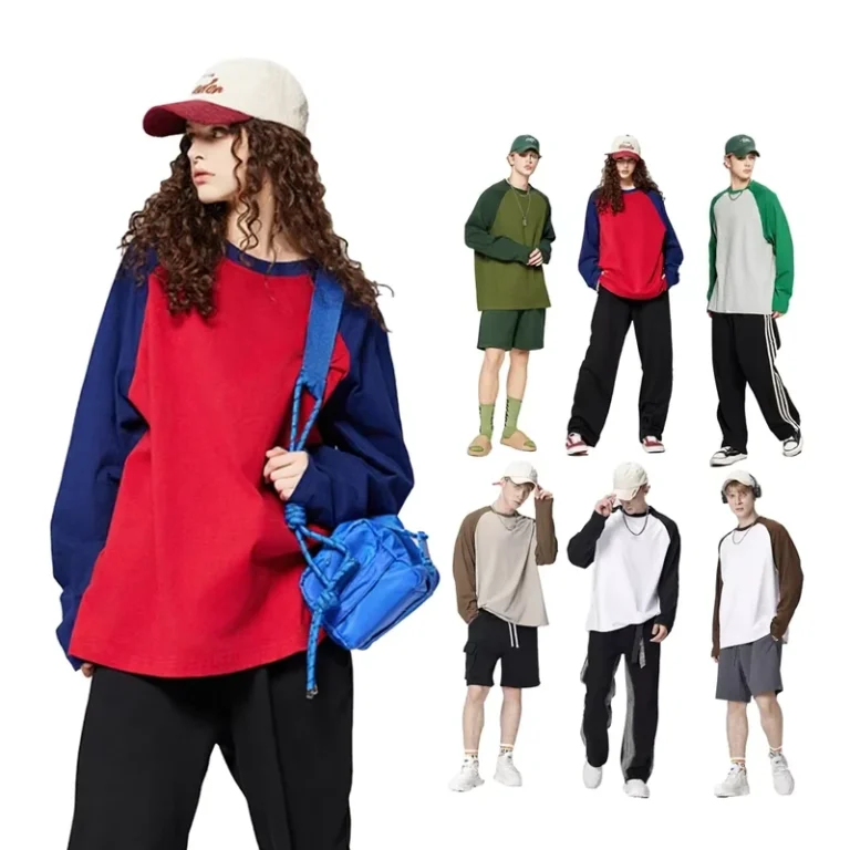 CHINEE-Mens-270G-Heavyweight-Pure-Cotton-American-Vintage-Loose-Fit-Solid-Oversized-Long-Sleeve-T-Shirts