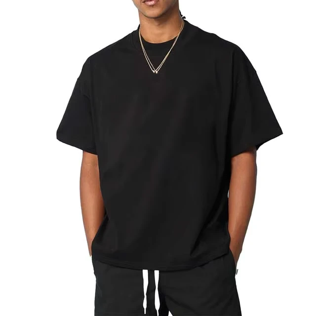 CHINEE-Mens-Black-Cotton-Crew-Neck-T-Shirt-Solid-Color-Casual-Summer-Style-Knitted-Fabric