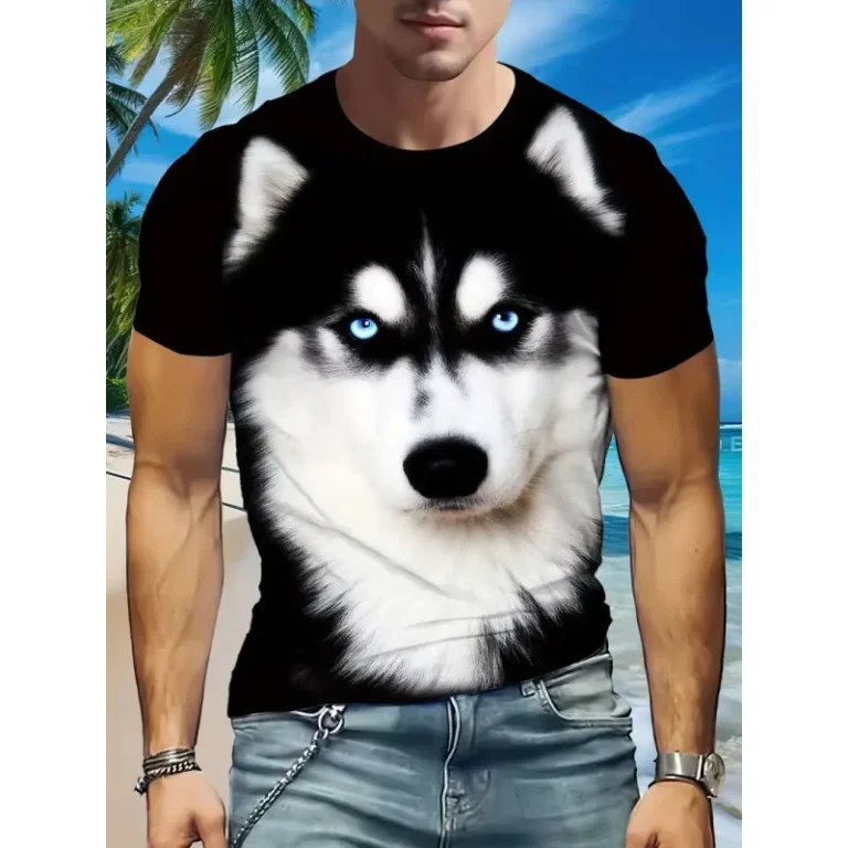 CHINEE-Mens-Casual-Crew-Neck-Short-Sleeve-T-Shirt-3D-Printed-Animal-Dog-Graphic-Streetwear-Comfortable-Crew-Neck-Long-T-Shirt-Men