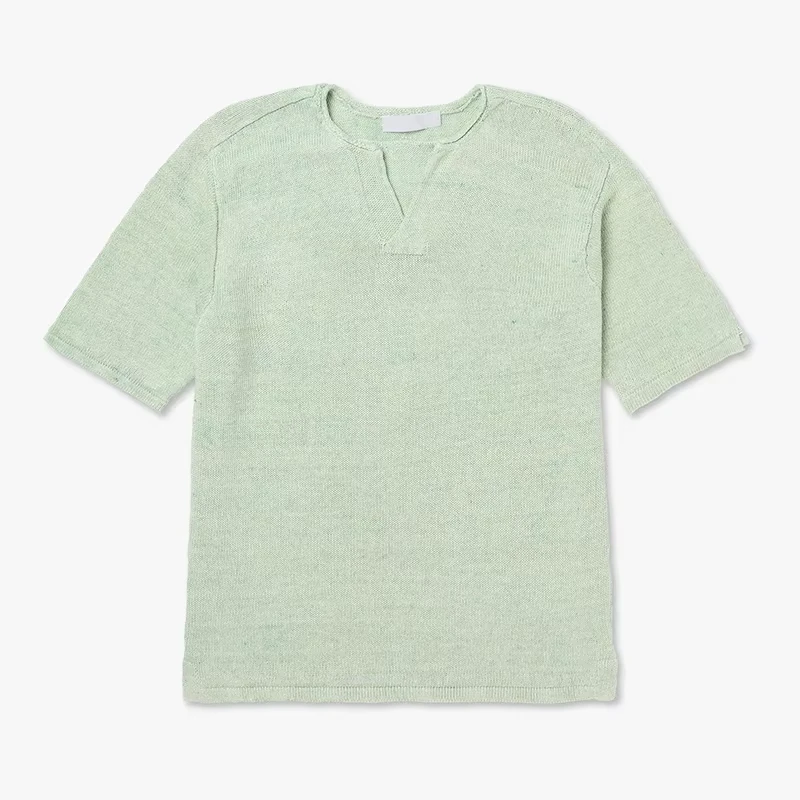 CHINEE-Mens-Casual-Knitted-Pure-Cotton-Breathable-Short-Sleeve-V-Neck-T-Shirt