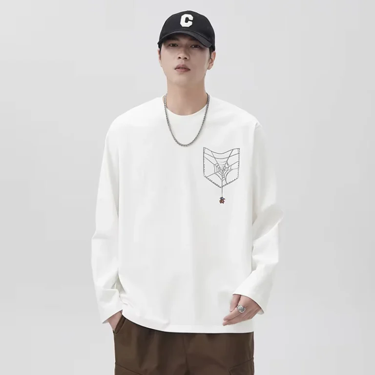 CHINEE-Mens-Casual-Long-Sleeve-T-Shirt-in-Custom-100-Cotton-260-grams-Your-Fashion-Your-Rules