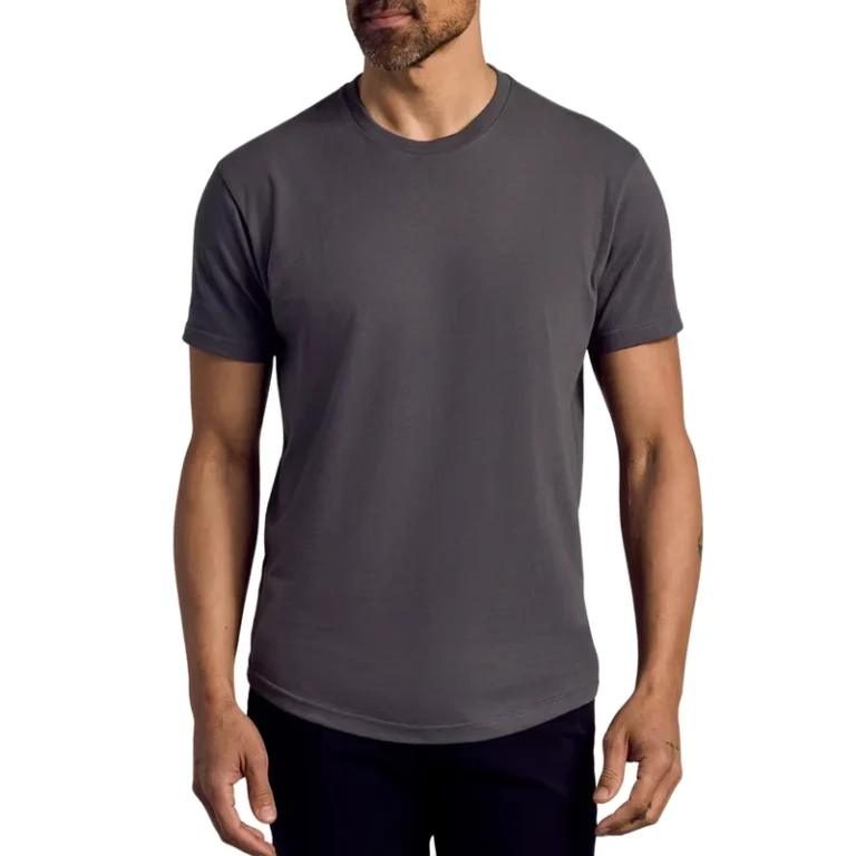 CHINEE-Mens-Classic-Crew-Neck-T-Shirt-230-Gram-Knitted-Polyester-Cotton-Worsted-Anti-Pilling-Slim-Fit-Formal-Style-Curved-Hem-Solid