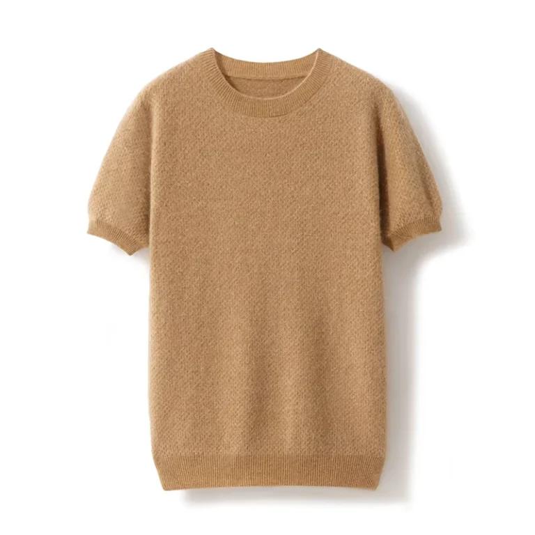 CHINEE-Mens-Crew-Neck-Short-Sleeve-100-Pure-Wool-Knitted-T-shirt-Business-Casual-Pullover-Custom-Logo-OEM-ODM-Factory