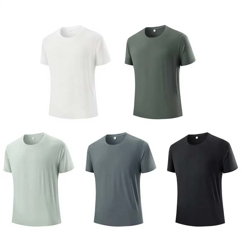 CHINEE-Mens-Crew-Neck-T-Shirts-Quick-Dry-Breathable-UPF-Nylon-Spandex-Blend-Summer-Casual-Factory