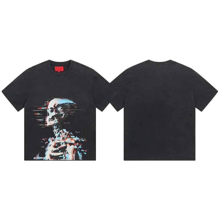 CHINEE-Mens-Custom-Cotton-Vintage-Crew-Neck-Skull-Racing-T-Shirt-Retro-Street-Style-Heavyweight-DTG-Digital-Print