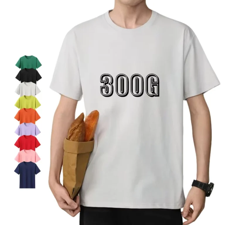 CHINEE-Mens-Heavyweight-Cotton-T-shirt-Crew-Neck-Cutting-Fashion-Graphic-Print-Multiple-GSM-Optional