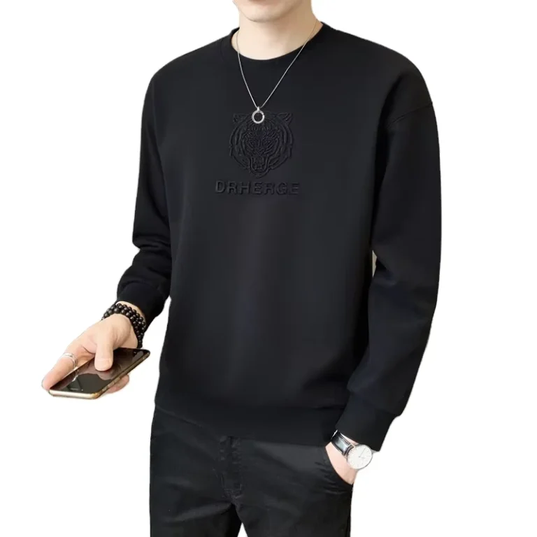 CHINEE-Mens-Long-Sleeve-T-Shirt-for-Spring-Outdoor-Casual-Sports-Fashion-with-Embossed-Design-Regular-Fit