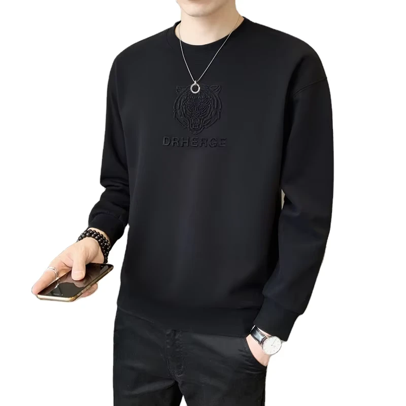 CHINEE-Mens-Long-Sleeve-T-Shirt-for-Spring-Outdoor-Casual-Sports-Fashion-with-Embossed-Design-Regular-Fit
