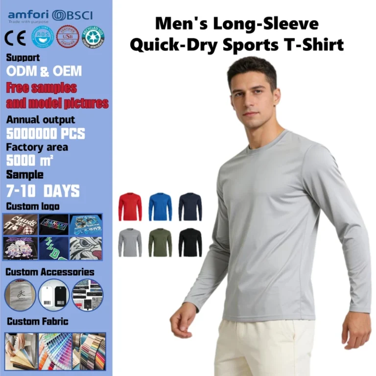 CHINEE-Mens-Long-sleeve-Running-T-shirt-Quick-dry-Breathable-Training-Sports-Top-Outdoor-Hiking-and-Cycling-Wear
