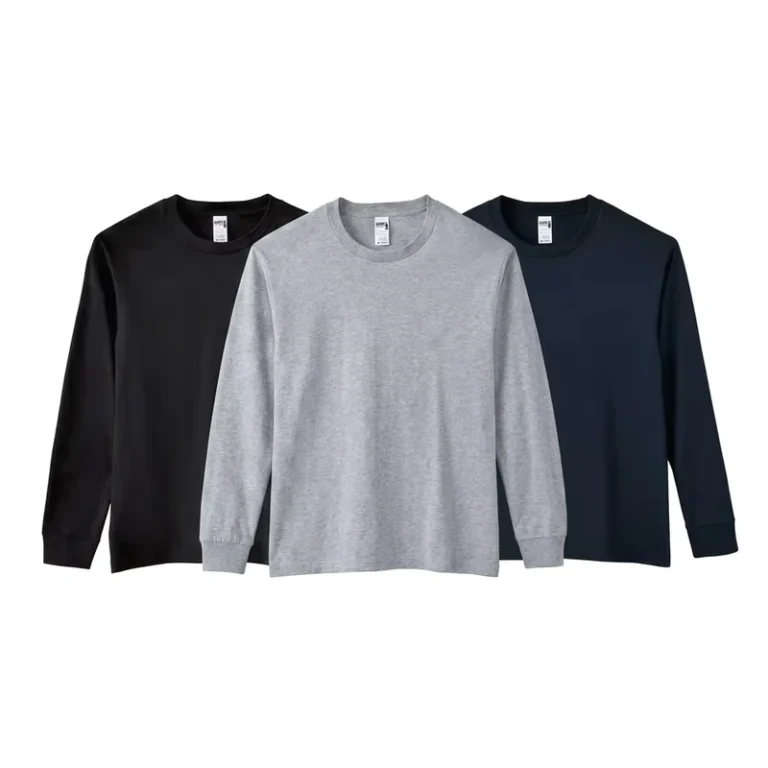 CHINEE-Mens-Long-sleeved-T-shirt-for-Cross-Border-E-Commerce-OEM-MOQ-50-Fast-Supply-Chain-220g-Vintage-Washed