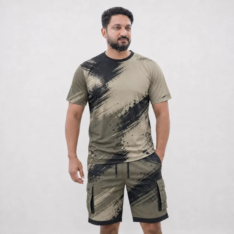 CHINEE-Mens-Modern-Casual-Co-Ord-Set-Breathable-Tee-and-Shorts-Summer-Fashion-Clothing-Collection