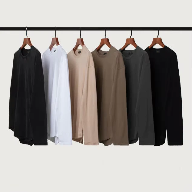 CHINEE-Mens-Organic-Cotton-Blank-Gym-Long-Sleeve-T-Shirt