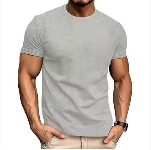 CHINEE-Mens-Oversized-Cotton-Short-Sleeve-Crew-Neck-T-Shirt-Plain-Design-Eco-Friendly