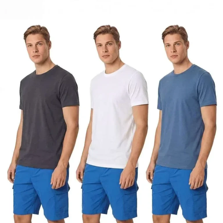 CHINEE-Mens-Solid-Color-Casual-Outdoor-Crew-Neck-Short-Sleeved-T-Shirt-with-Quick-Drying-Feature