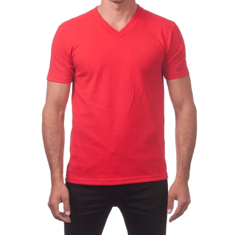 CHINEE-Mens-Stretch-V-Neck-T-Shirts-Polyester-Cotton-Blend-Quick-Dry-Breathable-OEM-Casual-Short-Sleeve