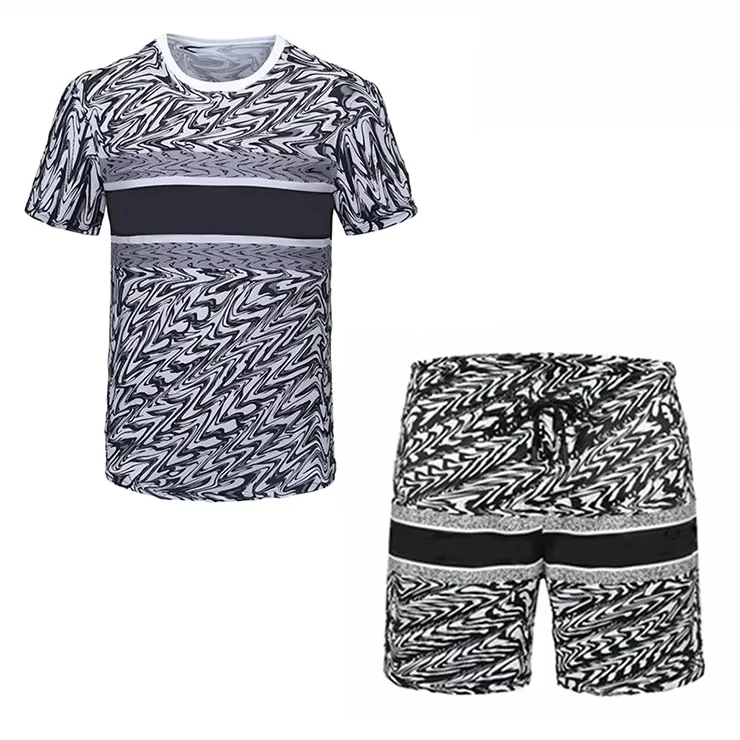 CHINEE-Mens-Summer-2-Piece-Set-New-Casual-Short-Sleeved-T-Shirt-Quick-Dry-Shorts-Plus-Size-Fashion-Movement-Top-Bottom