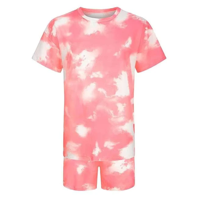 CHINEE-Mens-Summer-Casual-2-Piece-Sets-Terry-Fabric-Breathable-100-Organic-Cotton-Short-Sleeve-T-Shirts-Shorts-Sweat-Suit-Solid