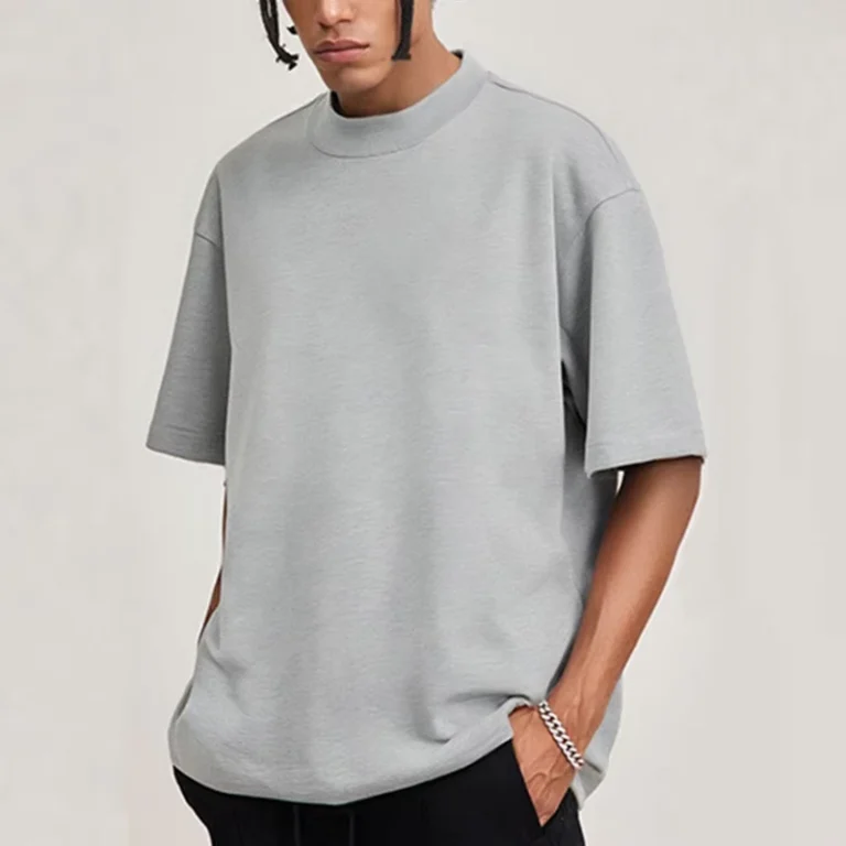 CHINEE-Mens-Summer-T-shirts-Breathable-Custom-Print-Highweight-100-Cotton-Oversized-Crew-Neck-T-shirt
