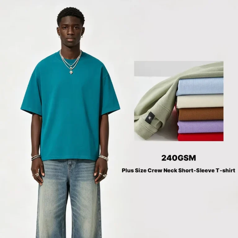 CHINEE-Mens-T-shirt-240g-Heavyweight-Short-sleeved-Loose-Fit-Trendy-Brand-Cross-border-Plus-Sizes-100-Cotton-Customisable