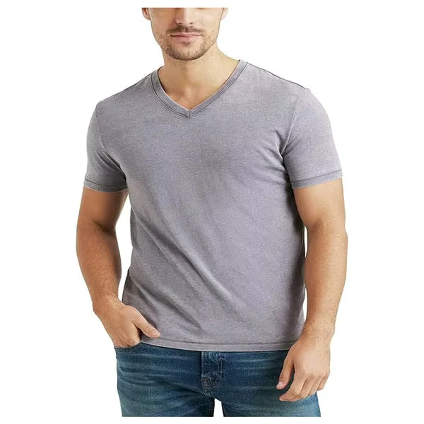 CHINEE-Mens-V-Neck-Cotton-T-Shirt-Custom-Logo-Casual-Wear-Blank-Tee