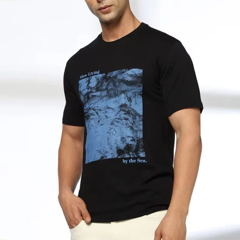 CHINEE-Mens-V-Neck-Screen-Printed-T-Shirt-Budget-Friendly-Trendy-Outfit-Knitted-Fabric-Polyester-Cotton-Letter-Pattern