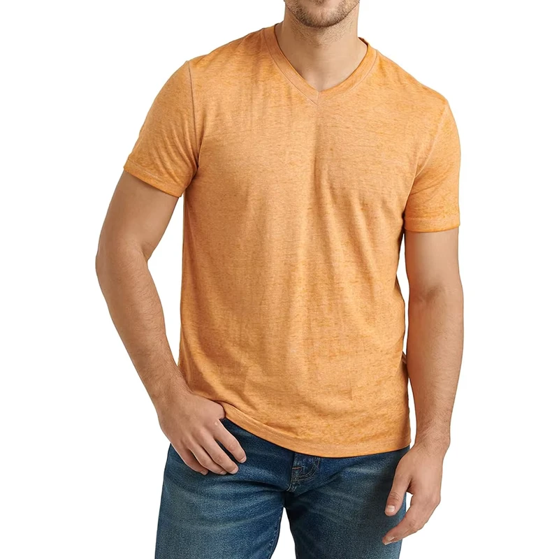 CHINEE-Mens-V-Neck-T-Shirts-100-Cotton-Eco-Friendly-Customizable-Regular-Fit-Solid-Color-Short-Sleeve-Anti-Wrinkle-Quick-Dry