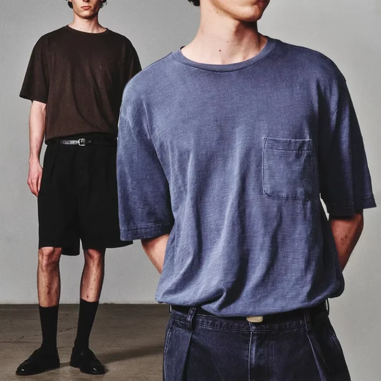 CHINEE-Mens-Vintage-Washed-Crew-Neck-Short-Sleeve-T-Shirt-100-Cotton-Regular-Fit-Breathable-Quick-Dry-Eco-Friendly-Drop-Shoulder