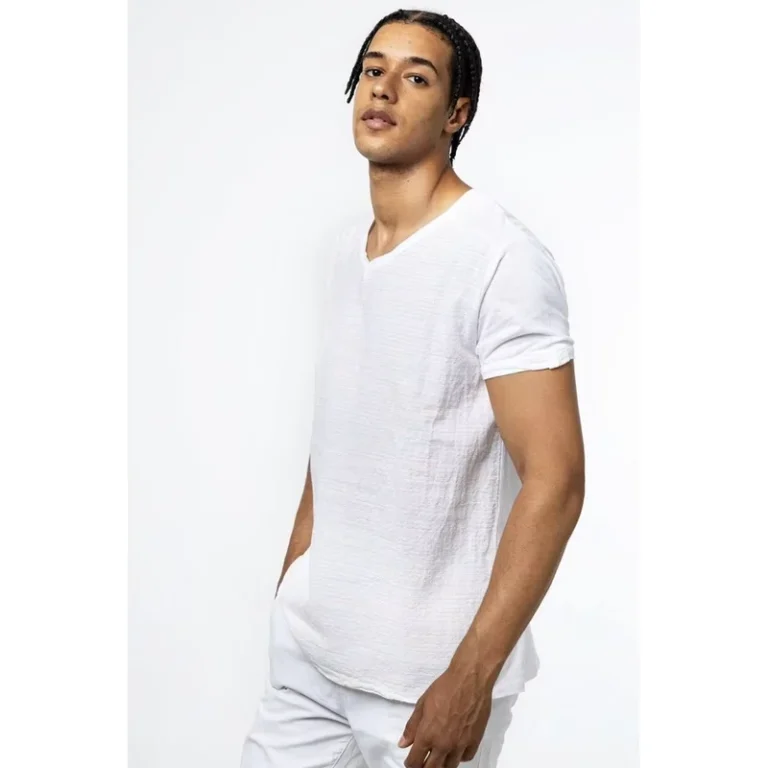 CHINEE-Mens-White-100-Cotton-Breathable-Casual-Short-Sleeve-V-Neck-Blank-T-Shirt-Imperio-Shop-EU-Market