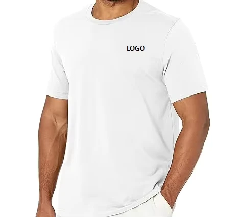 CHINEE-Mens-White-Cotton-Crew-Neck-T-Shirt-Short-Sleeve-Athletic-Fit-Tee-Custom-Logo-Casual-Streetwear
